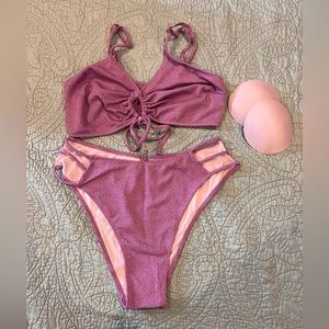 High waisted bikini set